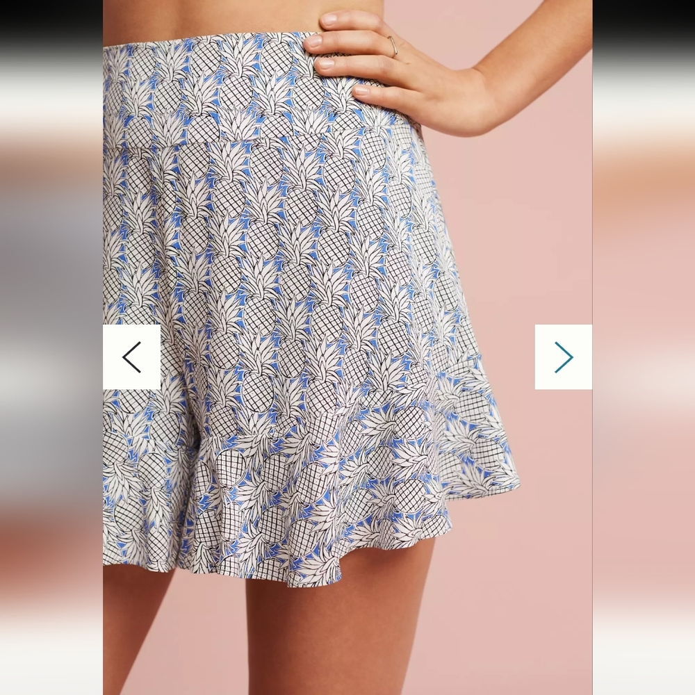 Anthropologie Maeve pineapple ruffle Shorts Size 4 - Picture 4 of 15